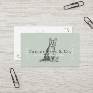 Tarjeta De Visita Clásico Boutique Style Mascota Salon Border Collie
