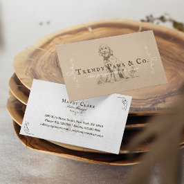 Tarjeta De Visita Clásico Boutique Style Mascota Salon Goldendoodle 