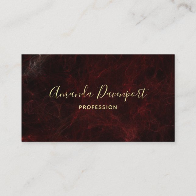 Tarjeta De Visita Clásico Burgundy Marble Resumen Fondo (Anverso)