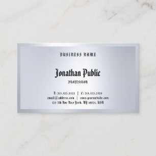 Tarjeta De Visita Clásico Caligráfico Tipo Plata Aspecto Elegante Su