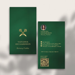 Tarjeta De Visita Clásico código QR del Notario de las Plumas de Oro
