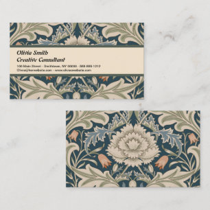 Tarjeta De Visita Clásico de flores del jardín floral de William Mor
