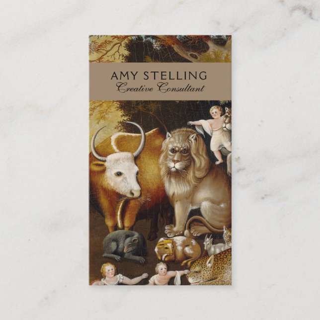 Tarjeta De Visita Clásico de Hicks Animal del Reino de la Paz (Anverso)