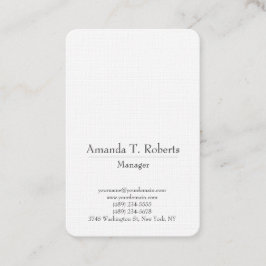 Tarjeta De Visita Clásico de moda simple blanco minimalista simple