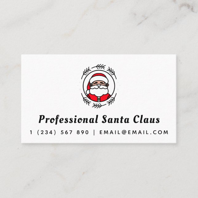 Tarjeta De Visita Clásico de Navidades Profesionales de Santa Claus (Anverso)