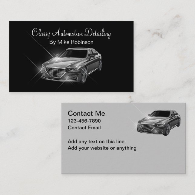 Tarjeta De Visita Clásico Detalle Automático Y Limpieza (Anverso / Reverso)