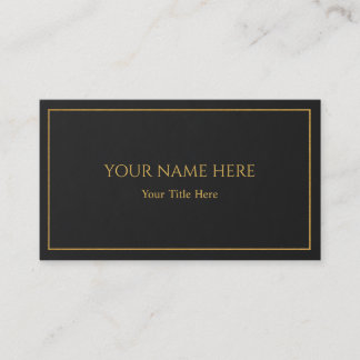 Tarjeta De Visita Clásico Ejecutivo Negro y Dorado