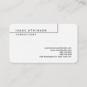 Tarjeta De Visita Clásico Elegante Linen Profesional