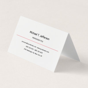 Tarjeta De Visita Clásico Elegante Llanura Simple Blanco