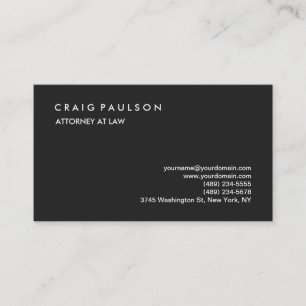 Tarjeta De Visita Clásico Elegante Plain Profesional Gris
