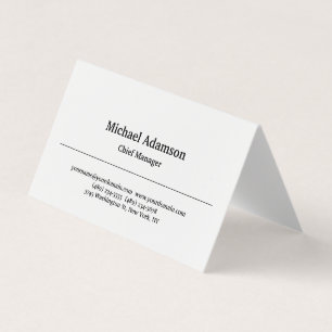 Tarjeta De Visita Clásico Elegante Plata Simple Minimalista