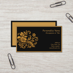 Tarjeta De Visita Clásico Elegante Vintage Floral Personalizado en O