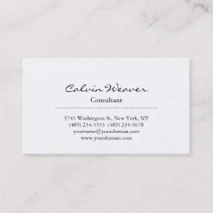 Tarjeta De Visita Clásico Estilo Profesional Plata Blanco Negro