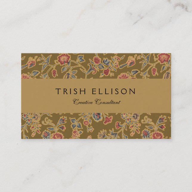 Tarjeta De Visita Clásico Flor Bonito Chintz Diseño floral suave (Anverso)