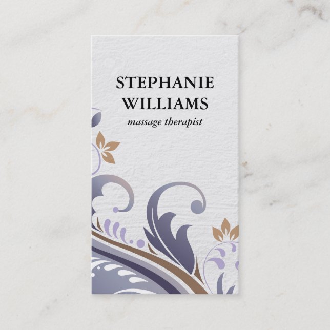 Tarjeta De Visita Clásico floral / Blanco (Anverso)