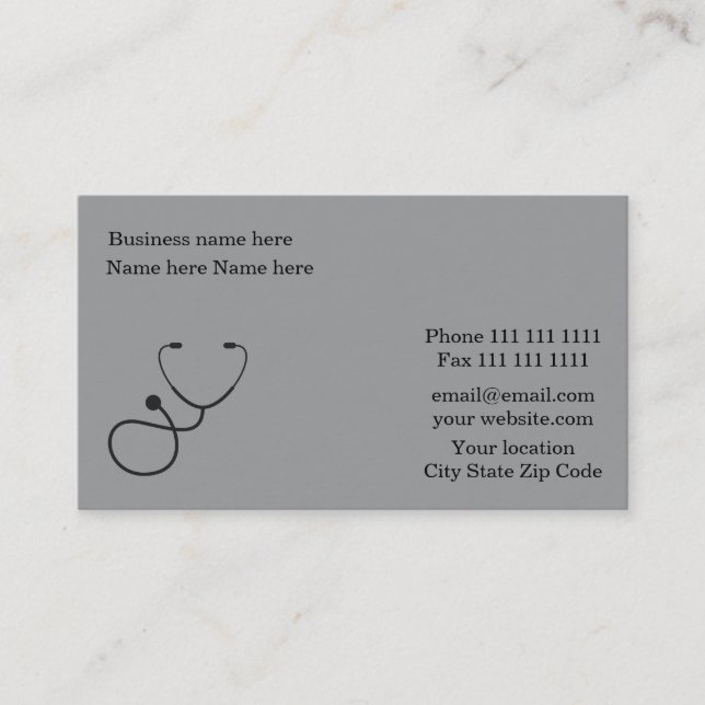 Tarjeta De Visita Clásico Médico  (Anverso)