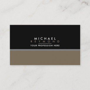 Tarjeta De Visita Clásico moderno Elegante profesional negro y marró