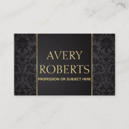 Tarjeta De Visita Clásico Moderno Floral Lujo Sparkle oro negro