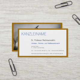 Tarjeta De Visita Clásico Moderno Minimalista Azul Dorado