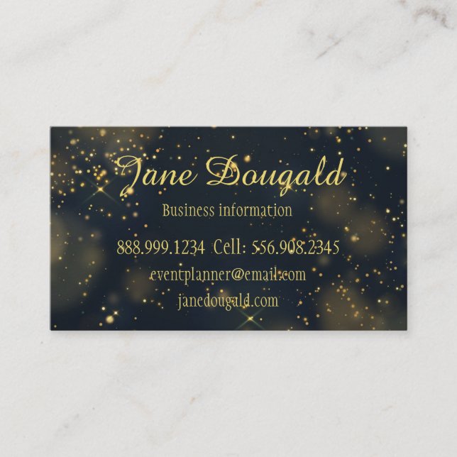 Tarjeta De Visita Clásico moderno Personalizado de estrellas de oro  (Anverso)