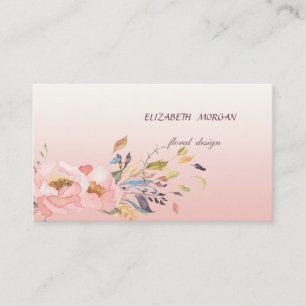 Tarjeta De Visita Clásico Moderno Romántico Floral Acuarela