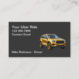 Tarjeta De Visita Clásico Moderno Simple Taxista de Uber Taxi