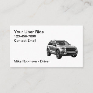 Tarjeta De Visita Clásico Moderno Simple Taxista de Uber Taxi