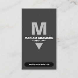 Tarjeta De Visita Clásico (Monogram QR) Plata y negro mate
