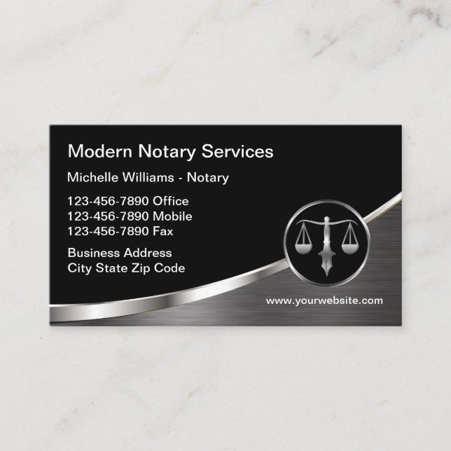 Tarjeta De Visita Clásico Notario Único de Servicios Públicos (Anverso)