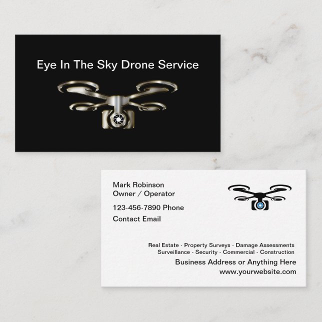 Tarjeta De Visita Clásico Ojo De Drones En El Servicio Sky (Anverso / Reverso)
