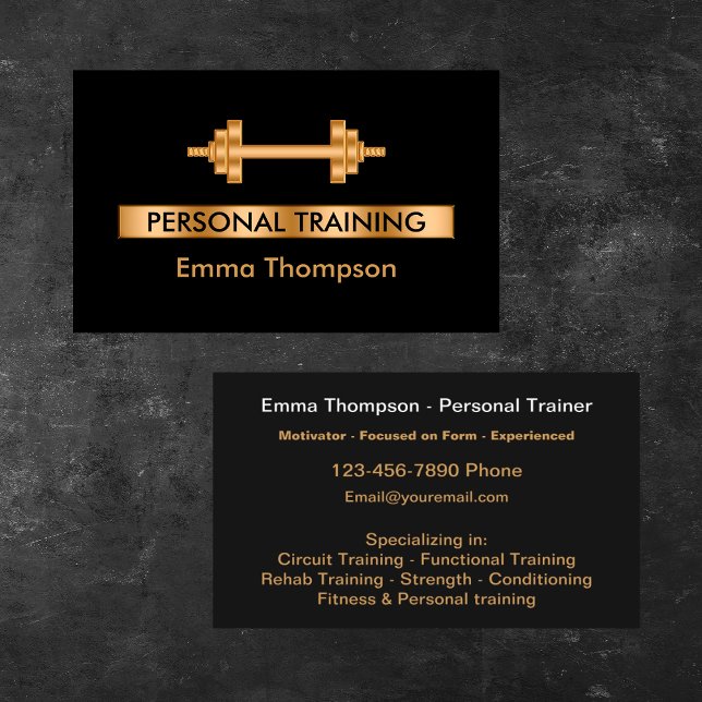Tarjeta De Visita Clásico personal formador Fitness (Subido por el creador)