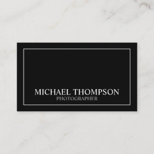 Tarjeta De Visita Clásico Profesional en blanco y negro