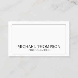 Tarjeta De Visita Clásico Profesional en blanco y negro