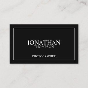 Tarjeta De Visita Clásico Profesional en blanco y negro