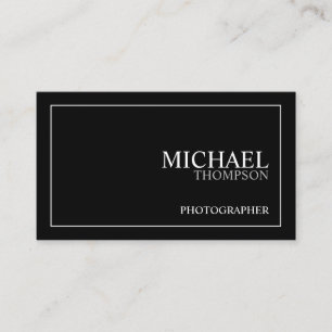 Tarjeta De Visita Clásico Profesional en blanco y negro