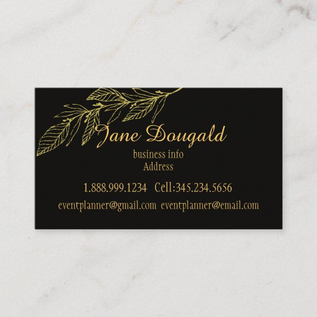 Tarjeta De Visita Clásico profesional y elegante naturaleza del oro  (Anverso)