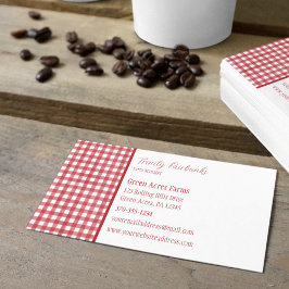 Tarjeta De Visita Clásico Red and White Gingham Plaid