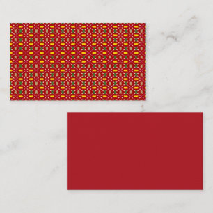 Tarjeta De Visita Clásico Rojo y Verde Geométrico Sin Costuras de Na