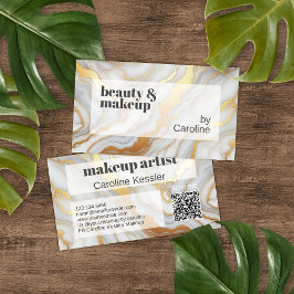 Tarjeta De Visita Clásico Sencillo Patrón de Arte de Mármol de oro B