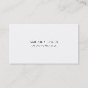 Tarjeta De Visita Clásico Sencillo Simple Negro Blanco Profesional