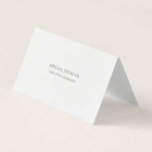 Tarjeta De Visita Clásico Sencillo Simple Negro Blanco Profesional