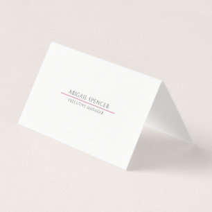 Tarjeta De Visita Clásico Sencillo Simple Negro Blanco Profesional