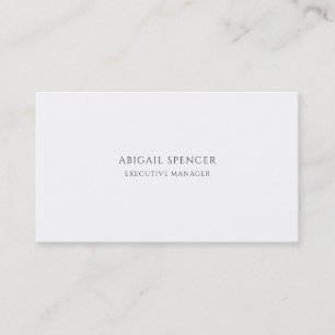 Tarjeta De Visita Clásico Sencillo Simple Negro Blanco Profesional