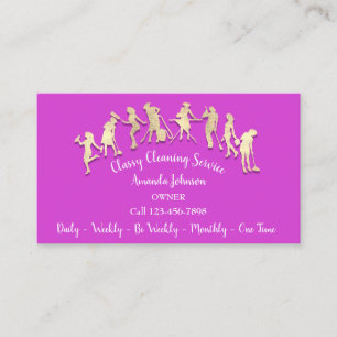 Tarjeta De Visita Clásico Servicio de Limpieza con logotipo Gold Ma