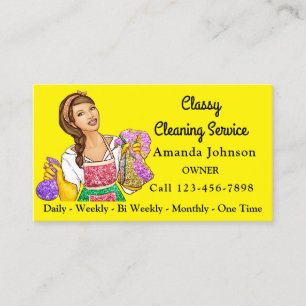 Tarjeta De Visita Clásico Servicio de limpieza de casas manchado ama