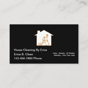 Tarjeta De Visita Clásico Servicio de limpieza de casas sencillas