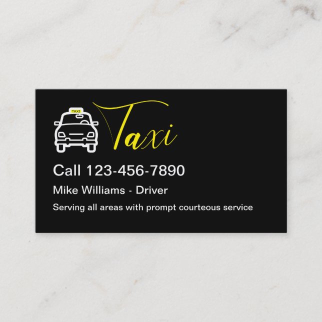 Tarjeta De Visita Clásico servicio de taxistas de moda (Anverso)