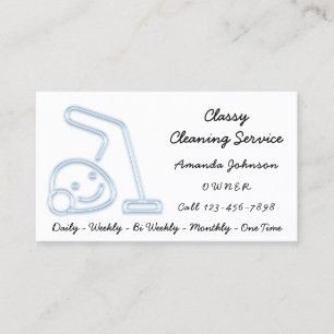 Tarjeta De Visita Clásico Servicios de Limpieza Limpiador de vacío M