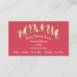 Tarjeta De Visita Clásico Servicios de Limpieza Logotipo Gold Candy