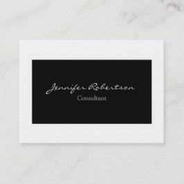 Tarjeta De Visita Clásico Simple Llanto Blanco Negro Único